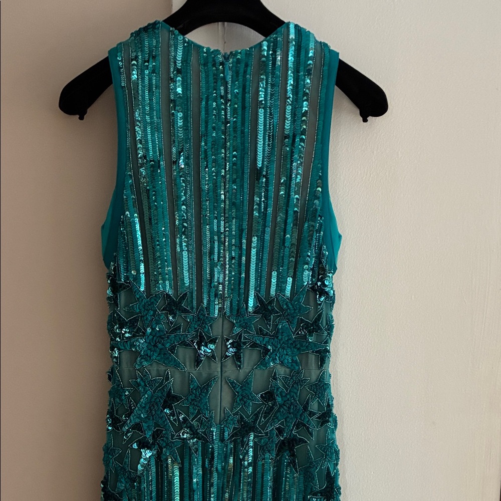 💗💗💗💗Elie Saab Turquoise Sequin Maxi Dress💗💗💗💗 - Picture 3 of 8